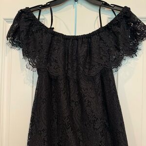 NWOT Madewell Black Lace Off Shoulder Dress